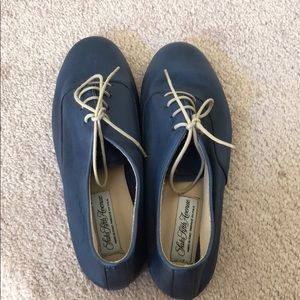 Blue Lace Up Flats From Saks Fifth Avenue